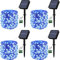 Lezonic Solar Fairy Lights, 4Pack Each 12M/40Ft 120 LED Solar String Lights Outdoor, 8 Modes Waterproof Copper Wire Garden Lights for Home Trees Patio Yard Fence Wedding Party Decorations (Blue)