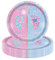 COSORO 16Pcs Baby Shower Gender Reveal Paper Plates 7'' for Baby Girl Boy,Gender Reveal Party Tableware Disposable Plates,Baby Reveal Dessert Plates for Girls,Boys Gender Reveal Party Table decor