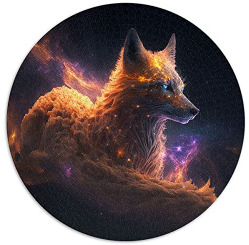 1000-teilige runde Puzzles Fuchs-Rundpuzzles für Erwachsene und Kinder, Papppuzzles Lernspiel (Größe 67,5 x 67,5 cm)
