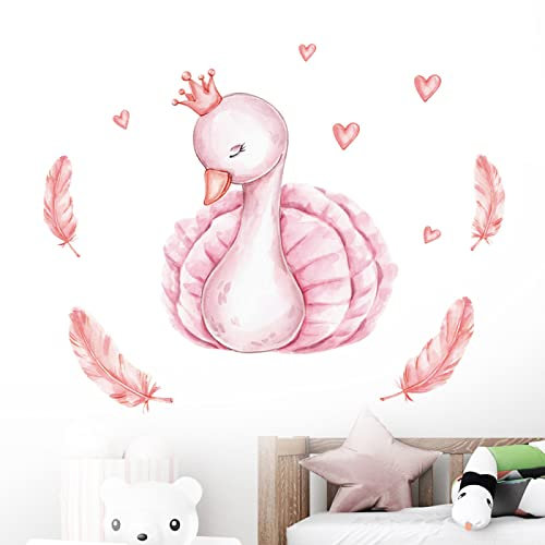 Wandtattoo Schwan Wandsticker Wanddeko für Wohnzimmer Schlafzimmer Sofa Hintergrund,Wandaufkleber Kinderzimmer Mädchen und Jungs,Wandaufkleber Diy Wandkunst Dekor
