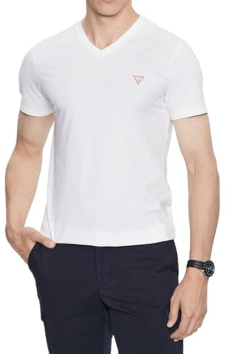 GUESS JEANS T-SHIRT MANICHE CORTE UOMO BIANCO