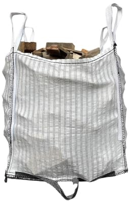 10x Ventilated Firewood Bag | 80x80x80cm | Vented Bulk bag Firewood for max 1,0 tonne | Wood not included | Vented Log Bag made from Ventilated Polypropylene Fabric for 1,0 tonne