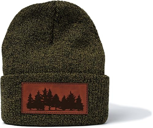minifan Outdoor Strickmütze Herren & Damen : Woodland - Geschenk für Natur-Freund - Beanie Männer Frauen Mütze Wintermütze Wald Natur Klettern Holz Klima Outdoor Wandern
