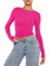 OYIGELZ Damen Langarmshirt Rundhals Slim Fit Y2K Oberteile Basic Crop Tops Casual Streetwear t Shirt(Rosa-06,S)