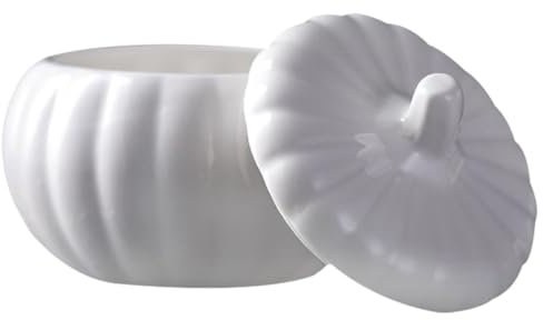 OLACD Bol à ragoût en céramique avec couvercle, bol à soupe polyvalent en forme de citrouille