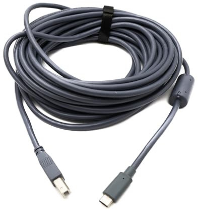 System-S Câble USB 3.1 type C mâle vers 2.0 type B mâle - 10 m - Gris