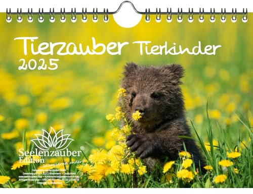 Tierkinderzauber DIN A5 Wandkalender für 2025 Tierbabys und Tierkinder - Seelenzauber