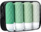 100ML Flacons de Voyage en Silicone avec étiquette, Lot de 4 Contenant Voyage avec Trousse de Toilette, Flacon Voyage Rechargeable et Kit Voyage produit Toilette pour Shampooing Conditionneur