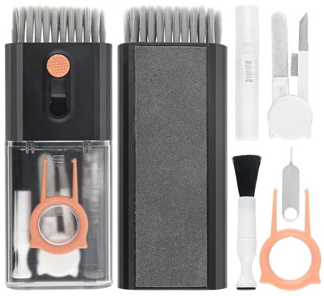 Set di pulizia per tastiera, 10 in 1, pulitore per tastiera, computer portatile, kit per la pulizia delle cuffie, set di pulizia della tastiera con spazzola per cuffie, computer tastiere