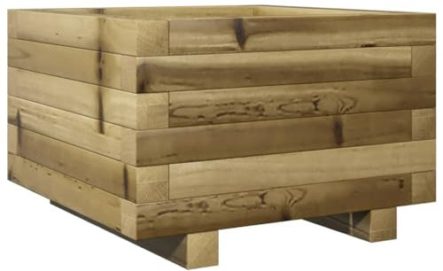 vidaXL Jardinière 40x40x26,5 cm Bois de pin imprégné, jardinière d'extérieur, bac à Fleurs, boîte à Plantes, jardinière de terrasse