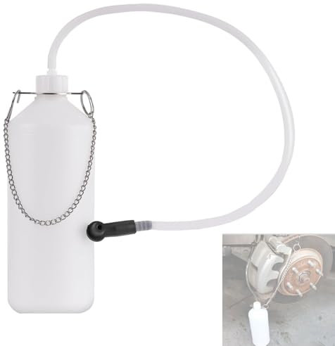 ANBOO 1L Bremsenentlüfter Bremsflüssigkeitsbehälter mit 60CM Schlauch und Universal Gummi-Adapter Bremsenentlüfterflasche Bremsenentlüftungsgerät den Austausch von Bremsöl