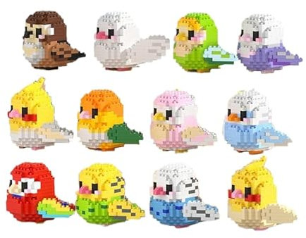 SUMKTO Kawaii Vogel kleine Bausteine Set niedliches kreatives pädagogisches BAU Spielzeug für Jungen Mädchen Spielzeug geeignet für Heim-und Schlafzimmer Dekoration
