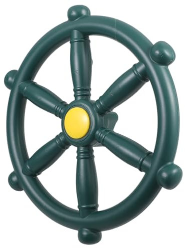 ibasenice Junge Mädchen Outdoor Schaukel Lenkrad Grün Wetterfestes Spielplatz-zubehör Realistische Drehbare Steuerung Einfach Zu Montierendes Piratenschiff-Steuerrad Robustes Swing Wheel SPI