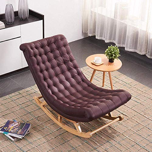 VNNHGB Schaukelstuhl, Bequemer nordischer Balkon-Schaukelstuhl, Schaukelstuhl aus Massivholz, für Erwachsene und alte Männer, Heim, Liegestuhl, Balkon, Schlafzimmer, Wohnzimmer, Sessel, Weiß