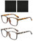 2 Stück Brillen Mit Leopardenmuster Und 2 Stück Brillentuch, Anti-Blaulicht-Brille, Eckige Brille, Retro-Brille, Computerbrille