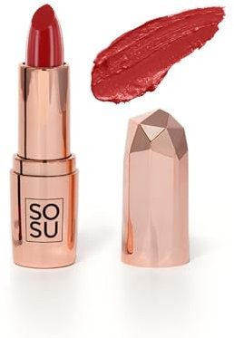 SOSU Cosmetics Seduction Matte Lippenstift – Lang anhaltender, Hochpigmentierter Roter Lippenstift mit Hydratisierender Formel, Enthält Sheabutter und Jojobaöl, Vegan & Cruelty-Free