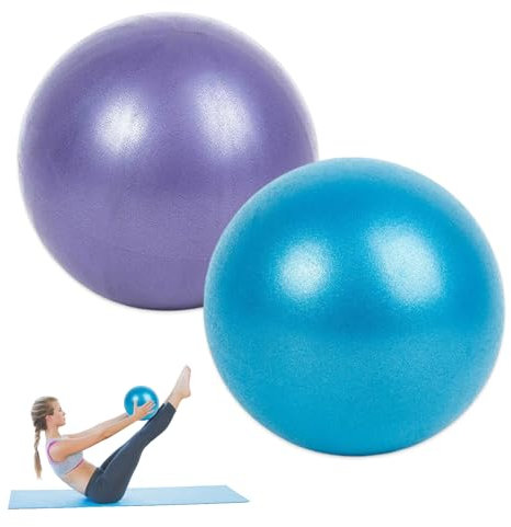 Elkuaie 2er-Pack Yoga-Pilates-Ball, 25 cm Anti-Rutsch-Pilates-Ball, Fitness-Yoga-Ball, Kleiner Fitness-Ball zur Rumpfstärkung, Ganzkörpertraining