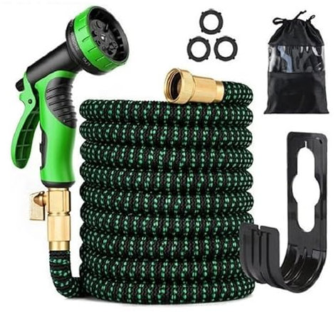 Garden Hose Expandable Heavy Duty 25-100FT Feet Flexible10 Function Water Spray Gun Gardening Irrigation and Cleaning (75FT/22.5M)