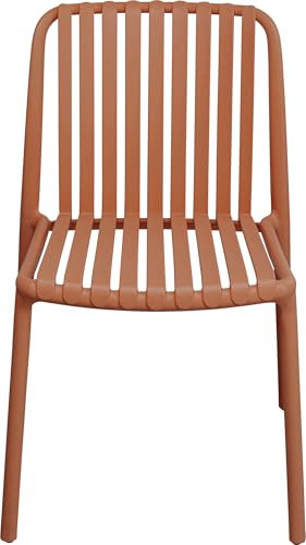 Kare Design Stuhl Porto Santo, Terracotta, Gartenstuhl, Outdoor Stuhl im Mediterranen Stil für Balkon, Garten, Terrasse, Polyethylen, 80x50x56,5 cm (HxBxT)