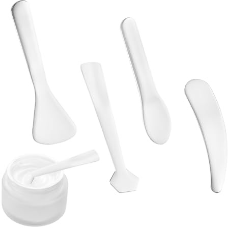 Edelstahl Kosmetikspatel 4 Stück Gesichtsmasken Applikator Creme | spatel kosmetik Gebogene Beauty Spatel für Masken, Lotion und Cremes, hygienischer Helfer für professionelle Gesichtspflege