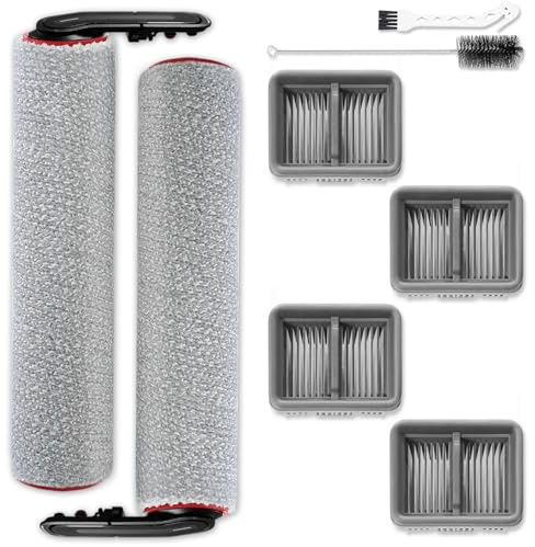 H15 Pro Heat Replacement Kit Zubehör Kompatibel mit Dreame H15 Pro Heat Wet Dry Staubsauger Roboter Teile 2 Hauptrollenbürste 4 HEPA Filter