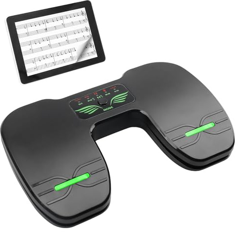 Bluetooth Page Turning Pedal, Wireless Page Turner Pedal, Multifunktional Fussschalter, Wiederaufladbare Musik Lese Controller für Tablets Smartphones(Schwarz)