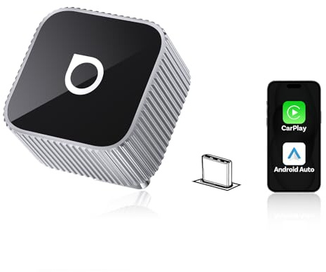 2026 Aggiornato Ottocast 2 in 1 Adattatore Wireless CarPlay e Android Auto | Mini Slim 3.0 per iOS 10+ e Android 11+, Multi-Utente, Plug & Play converte da cablato a senza fili (Argento, Edizione USB-C)