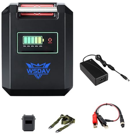 WSDAV Batería para Carrete de Pesca eléctrico de 14,4 V y 6800 mAh, y de 14,8 V y 7500 mAh a 20000 mAh para carretes de Pesca eléctricos y de mar, con Cargador.,14.8v 10000mah