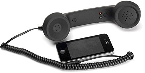 ENJOY-UNIQUE Mikrofon Retro Telefon Handy Hörer Empfänger Fancy Handy Empfänger Schwarz