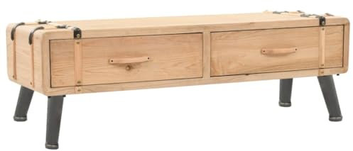 vidaXL Retro-Style TV Cabinet in Solid Fir Wood – Stylish, Space-Saving Multimedia Storage Solution with Drawers for Living Room, Bedroom