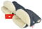 BABYLUX MUFF Handmuff PLÜSCH/WOLLE Handwärmer für Kinderwagen Buggy Handschuh 2 Stück (14. Graphit + Lammwolle)