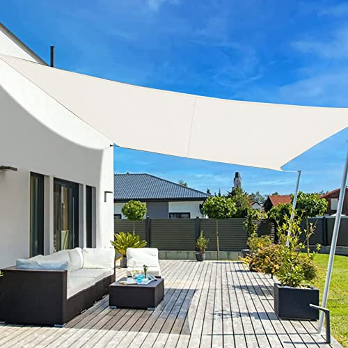 LOVE STORY Vela ombreggiante 2x2m Rettangolare Impermeabile Tenda a Vela Beige Tenda da sole per esterno,PES Poliéster Protezione UV al 95% per Esterno,Giardino,Terrazzo,Balcone,Patio