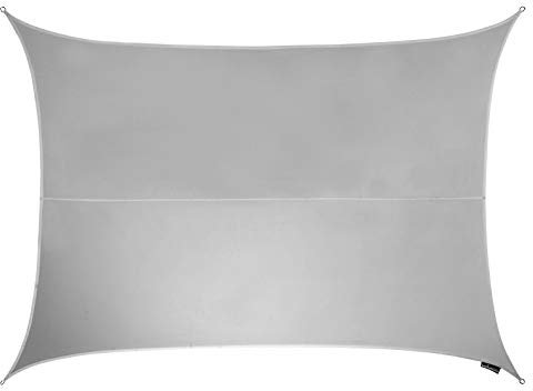 Kookaburra Waterproof Garden Sun Shade Sail Canopy in Silver 98% UV Block (6m x 5m Rectangle)