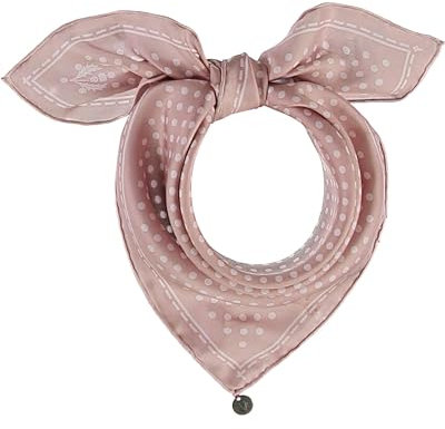 FRAAS Halstuch Damen gepunktet - 51 x 51 cm Größe - Nickituch Seide - Seidentuch für Damen mit Polka Dots Muster - Bandana Tuch perfekt für den Sommer Peach