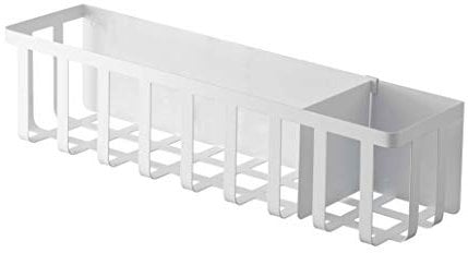 YAMAZAKI Magnetischer Home Magnet Küche Aufbewahrungskorb – Utensilien-Wand-Organizer, Magnethalter | Stahl | Körbe und Behälter, Weiss/opulenter Garten, One Size