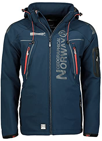 Geographical Norway Techno Men - Giacca Cappuccio Softshell Impermeabile Uomo - Giacca Vento Tattica Da Esterno - Escursionismo Sci Autunno Inverno Primavera
