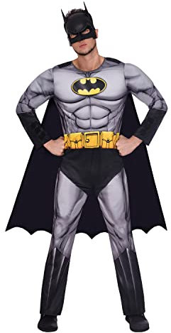 amscan (PKT++) (9906097) Mens Classic Batman Warner Bros Fancy Dress Costume (Large)