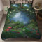 FANSU Bettwäsche-Set Bettbezug Kissenbezug, Mikrofaser Bedding Set Weich Haltbar Atmungsaktive - Pilz 3D-Druck (Psychedelischer Wald,135x200cm(3pcs))