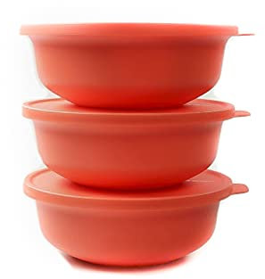 TUPPERWARE Aloha 1L lachs (3) Schüssel Servieren Servierschüssel Salatschüssel