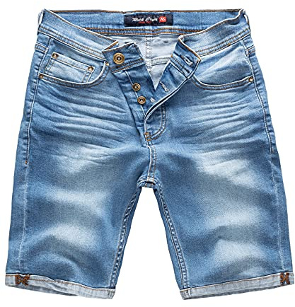 Rock Creek Herren Shorts Jeansshorts Denim Short Kurze Hose Herrenshorts Jeans Sommer Hose Stretch Bermuda Hose Blau RC-2201 Mittelblau W31