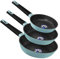 Cecotec Set de Sartenes Polka Experience 20-24-28 Bucket Set Shark. Diámetro 20-24-28, Aluminio Fundido, Revestimiento Antiadherente, Apta para todo tipo de Cocinas y Lavavajillas, Verde