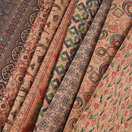 PHBSF Natürlicher Korkstoff, umweltfreundliches Kunstleder für die Herstellung von Ohrringen, Schleifen, Handtaschen, Geldbörsen, Schuhe, dekorative Bucheinband, 137 x 100 cm (Farbe: Nr. 7)