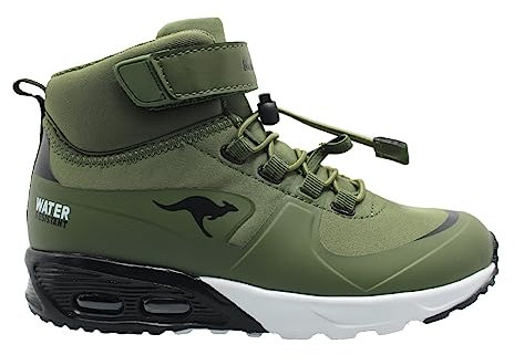 KangaROOS Unisex Kinder Kx-hydro Sneaker, Olive Jet Black, 27 EU