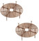 Modixun 2Pack Plant Pot Grid, Cuttable Flower Pot Soil Cover Protectors with Deep Stakes, Dogs, Cats Digging Stopper, Plant Grid Pot Cover, 19cm Diameter