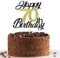 70th Birthday Cake Toppers,Black&Gold Glitter Cake Decorations,Happy 70th Cake Toppers for Men Women Birthday Themed Party,1PC