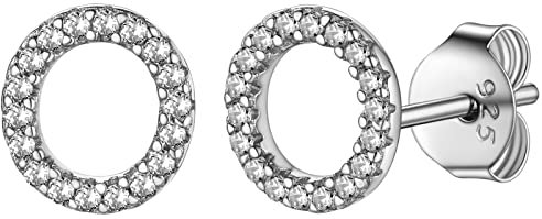 Supcare Ohrringe mit Initial O Buchstaben Ohrstecker Damen 925 Silber Ohrringe mit CZ Alphabet Letter Earrings Ohrschmuck Ohr Piercing Accessorie für Casual
