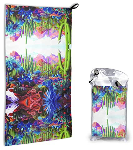 Kaktus-Tropisches Tier-Fuchs-Schlangenschwein, Mikrofaser, schnell trocknend, 40,6 x 80 cm, Reisen, Schwimmen, Strand, Yoga, Fitnessstudio, Outdoor und Picknick