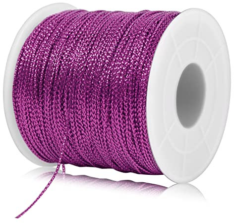 LEREATI Filo Dorato per Decorazioni 1mm x 100m Filo Natalizio Filo Oro per Gioielli, Filo per Palline Natale, Artigianato, Confezioni Regalo, Hobby Creativi, Braccialetti (Rosso Rosa)
