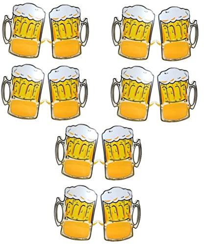 Gadpiparty 6-Teiliges Set Überlaufbevorzugungen Hawaiianisches Auge – Kreative Rahmen Klare Brille Strandthema Oktoberfest Luau Becher Requisiten Flasche Lustig Stand Neuheit