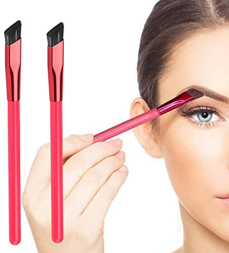 Olakin Multifunktions-Augenbrauenbürste[2 Stück], Eckiger Abgewinkelter Augenbrauenpinsel, Eyebrow Brush, Concealer Konturenpinsel für Puder, Creme, Gel und Wachs